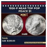 1926-p Peace Dollar Near Top Pop $1 ms66 SEGS