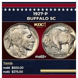 1927-p Buffalo Nickel 5c Grades ms65+