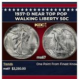 1937-d Walking Liberty Half Dollar Near Top Pop 50