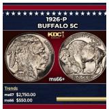 1926-p Buffalo Nickel 5c ms66+ SEGS