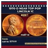 1970-d Lincoln Cent Near Top Pop 1c ms67 rd SEGS