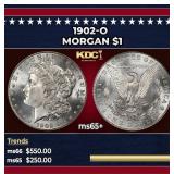 1902-o Morgan Dollar $1 Grades ms65+