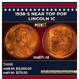 1938-s Lincoln Cent Near Top Pop 1c ms67+ rd SEGS