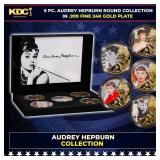 5 Coin Audrey Hepburn 24k Gold Plated Round Collec