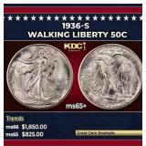 1936-s Walking Liberty Half Dollar 50c ms65+ SEGS