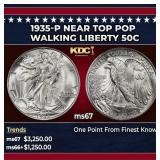 1935-p Walking Liberty Half Dollar Near Top Pop 50