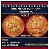 1906 Indian Cent Near Top Pop! 1c ms66+ rd SEGS