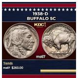 1938-d Buffalo Nickel 5c ms67 SEGS