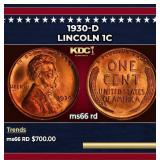1930-d Lincoln Cent 1c Grades ms66 rd