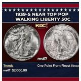 1939-s Walking Liberty Half Dollar Near Top Pop 50