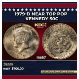 1979-d Kennedy Half Dollar Near Top Pop 50c ms67 S