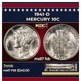 1941-d Mercury Dime 10c ms67 fsb SEGS