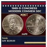 1989-d Congress Modern Commem Half Dollar 50c ms70