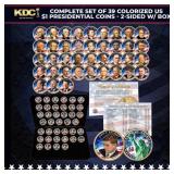 Complete Set of 39 Colorized US $1 Presidential Co