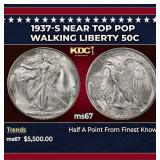 1937-s Walking Liberty Half Dollar Near Top Pop 50
