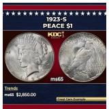 1923-s Peace Dollar $1 ms65 SEGS