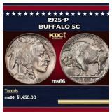 1925-p Buffalo Nickel 5c ms66 SEGS