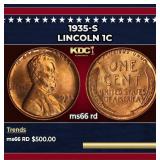 1935-s Lincoln Cent 1c Grades ms66 rd