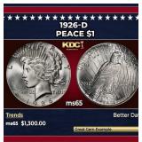 1926-d Peace Dollar $1 ms65 SEGS