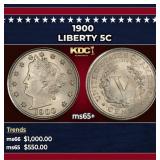 1900 Liberty Nickel 5c ms65+ SEGS