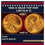 1936-d Lincoln Cent Near Top Pop 1c ms67 rd SEGS