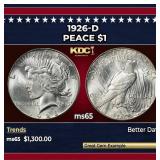 1926-d Peace Dollar $1 ms65 SEGS