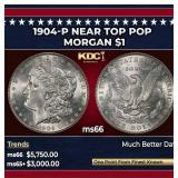 1904-p Morgan Dollar Near Top Pop $1 ms66 SEGS