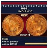 1899 Indian Cent . 1c ms65+ rd SEGS
