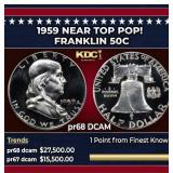 1959 Proof Franklin Half Dollar Near Top Pop! 50c