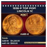 1938-p Lincoln Cent TOP POP! 1c ms68 rd SEGS