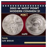 2002-W West Point Modern Commem Dollar $1 ms70 SEG