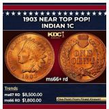 1903 Indian Cent Near Top Pop! 1c ms66+ rd SEGS