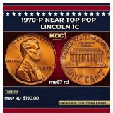 1970-p Lincoln Cent Near Top Pop 1c ms67 rd SEGS