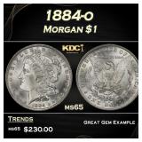 1884-o Morgan Dollar $1 Grades ms65