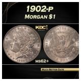 1902-p Morgan Dollar $1 Grades ms62+