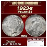 1923-s Peace Dollar $1 ms65 SEGS