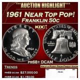 1961 Proof Franklin Half Dollar Near Top Pop! 50c