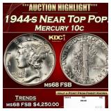 1944-s Mercury Dime Near Top Pop! 10c ms68 FSB SEG
