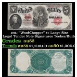 1907 $5 Large Size Legal Tender Note "WoodChopper"