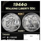 1944-d Walking Liberty Half Dollar 50c ms66+ SEGS