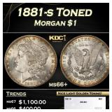 1881-s Morgan Dollar Toned $1 ms66+ SEGS