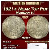 1921-p Morgan Dollar Near Top Pop $1 ms66+ SEGS