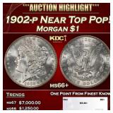 1902-p Morgan Dollar Near Top Pop! $1 ms66+ SEGS