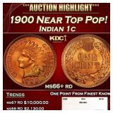 1900 Indian Cent Near Top Pop! 1c ms66+ rd SEGS