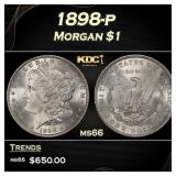 1898-p Morgan Dollar $1 Grades ms66