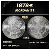 1878-s Morgan Dollar $1 Grades ms65