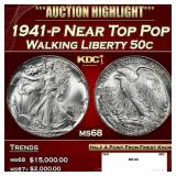 1941-p Walking Liberty Half Dollar Near Top Pop 50