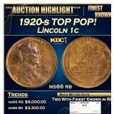 1920-s Lincoln Cent TOP POP! 1c ms66 rb SEGS