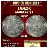 1884-s Morgan Dollar $1 ms62 USCG