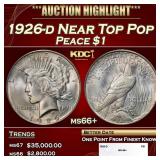 1926-d Peace Dollar Near Top Pop $1 ms66+ SEGS